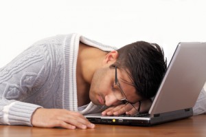 Man Suffering From Sleep Apnea